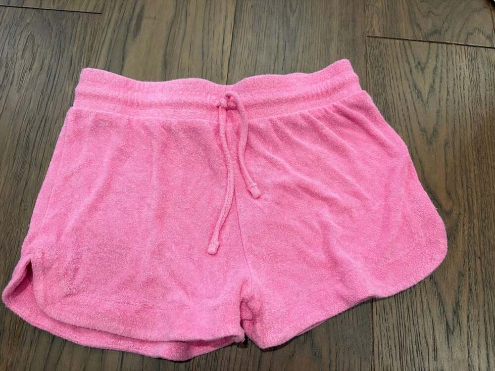 Suzette Collection Girls Pink Towel Terry Cloth Drawstring Shorts Size L 12/14